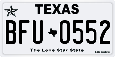 TX license plate BFU0552