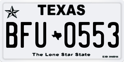 TX license plate BFU0553