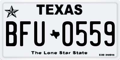 TX license plate BFU0559