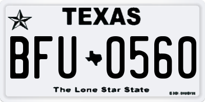 TX license plate BFU0560
