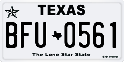 TX license plate BFU0561