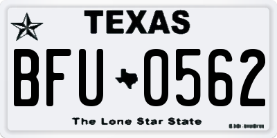 TX license plate BFU0562