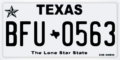 TX license plate BFU0563