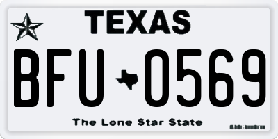 TX license plate BFU0569
