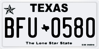 TX license plate BFU0580