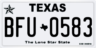 TX license plate BFU0583