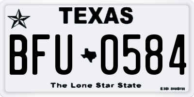 TX license plate BFU0584