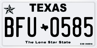 TX license plate BFU0585