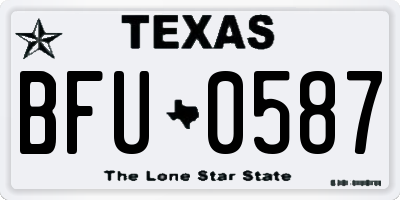 TX license plate BFU0587