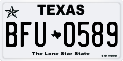 TX license plate BFU0589