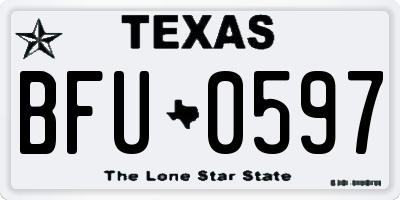 TX license plate BFU0597