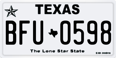 TX license plate BFU0598