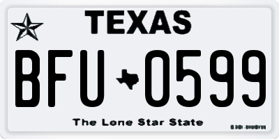 TX license plate BFU0599