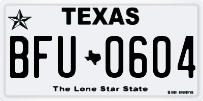 TX license plate BFU0604