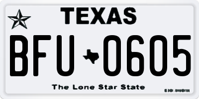 TX license plate BFU0605