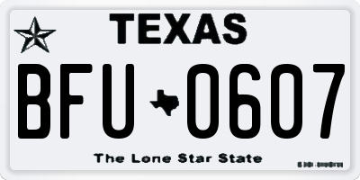 TX license plate BFU0607