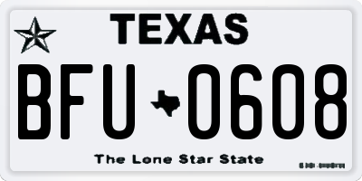 TX license plate BFU0608