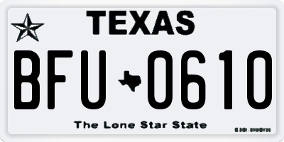 TX license plate BFU0610