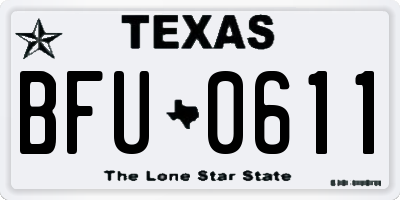 TX license plate BFU0611