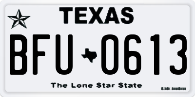 TX license plate BFU0613