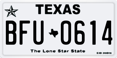TX license plate BFU0614