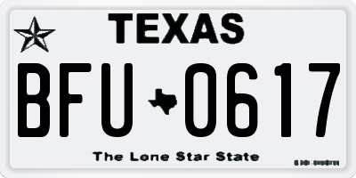 TX license plate BFU0617