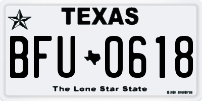 TX license plate BFU0618