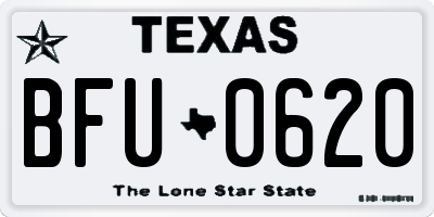 TX license plate BFU0620