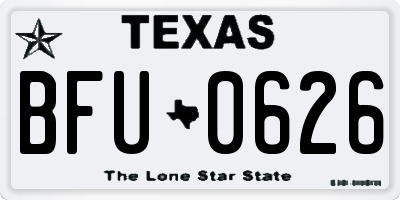 TX license plate BFU0626