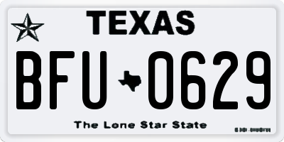 TX license plate BFU0629