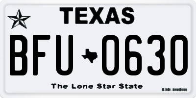 TX license plate BFU0630