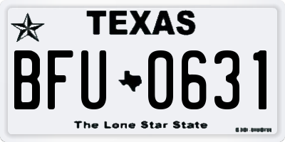 TX license plate BFU0631