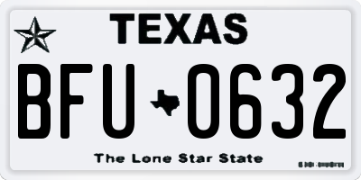 TX license plate BFU0632