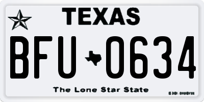 TX license plate BFU0634