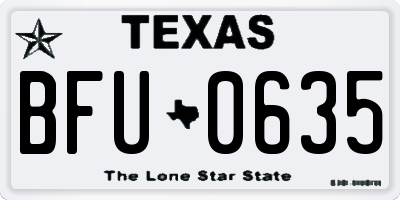TX license plate BFU0635