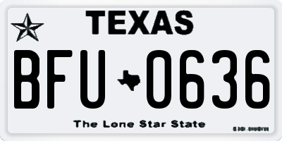TX license plate BFU0636