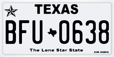 TX license plate BFU0638