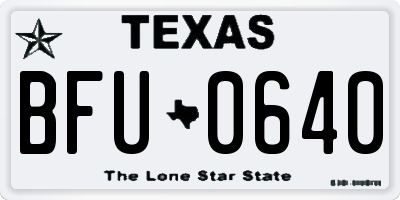 TX license plate BFU0640