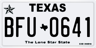 TX license plate BFU0641