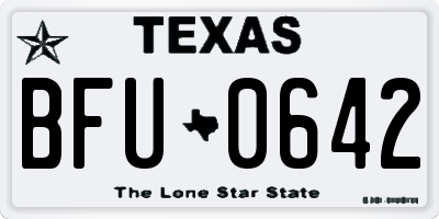 TX license plate BFU0642