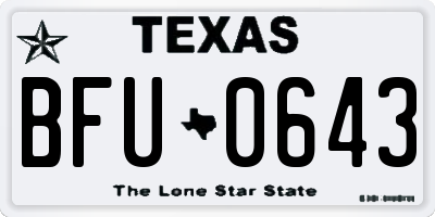 TX license plate BFU0643