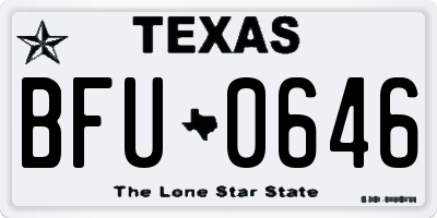 TX license plate BFU0646