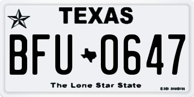 TX license plate BFU0647