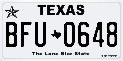 TX license plate BFU0648