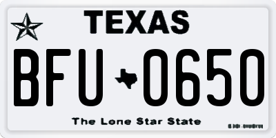 TX license plate BFU0650