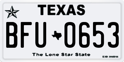 TX license plate BFU0653