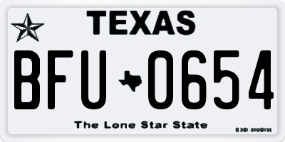 TX license plate BFU0654