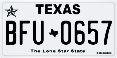 TX license plate BFU0657