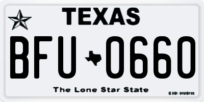 TX license plate BFU0660