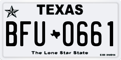 TX license plate BFU0661